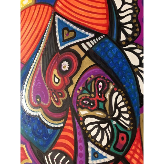 Modern Framed Abstract "Addie's Song" Mixed-Media on Paper by Laurel Rosenberg For Sale - Image 3 of 6