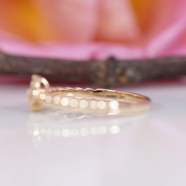 Earth Mined Diamond Band, Solid 14k Gold, Natural Diamond Stacking Band, Size 6.75 For Sale - Image 9 of 9