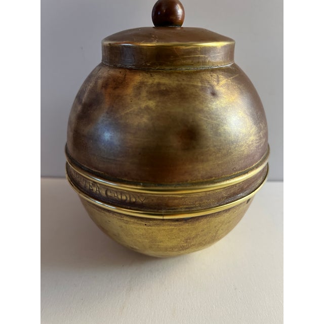 1920s 1924 Lipton Brass Tea Caddy For Sale - Image 5 of 7