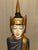 Gorgeous large standing Buddha statue From Thailand. Hand carved from wood and hand painted, with gilded accents. Very...