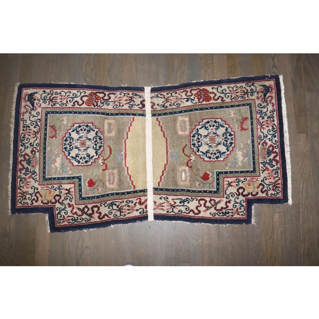 Gray Tibetan Horseback Rug no. j5221 For Sale - Image 4 of 7