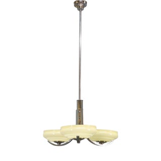 Art Deco Chandelier with Champagne Glass Shades, Former Czechoslovakia, 1930s For Sale