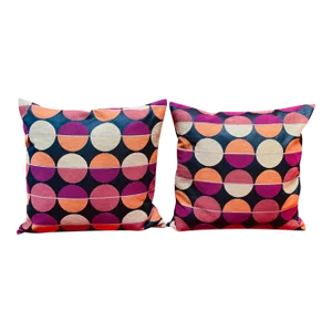 2000s Polka Dot Square Pillows - a Pair