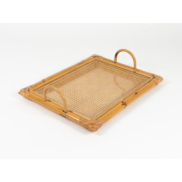 Mid-Century Modern Serving Tray in Bamboo and Rattan from Christian Dior, 1970s For Sale - Image 6 of 16
