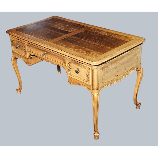 Mid 20th Century Mid 20th Century French Provincial Style Walnut Writing Desk For Sale - Image 5 of 11