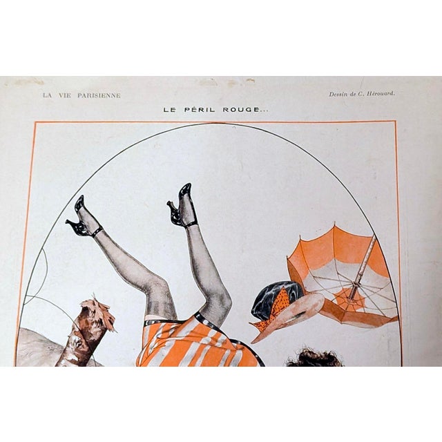 Illustration Authentic La Vie Parisienne 1921 C. Herouard "Le Péril Rouge... Ou La Nouvelle Europe" Back Cover Print For Sale - Image 3 of 3