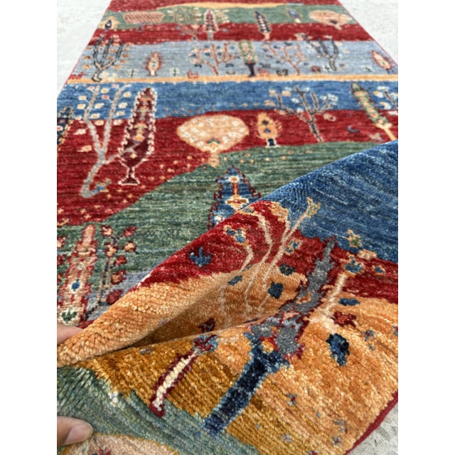 Multicolor Persian Style Gabbeh Rug Runner, 02'06 X 06'05 For Sale - Image 12 of 12