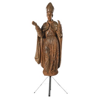 Timber Iron Sculpture of St. Nicolas For Sale