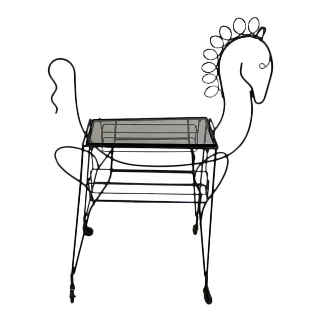 1950s Frederic Weinberg Style Horse Bar Cart For Sale