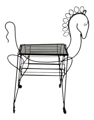 1950s Frederic Weinberg Style Horse Bar Cart