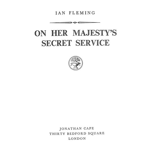 FLEMING, Ian [288] pp. Jonathan Cape 1963 Second Impression 7 3/4" x 5 1/4" Jacket design by Richard Chopping On Her...