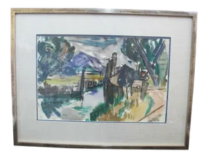 David McCosh Abstract Mountain Landscape Pacific Nw Watercolor Painting