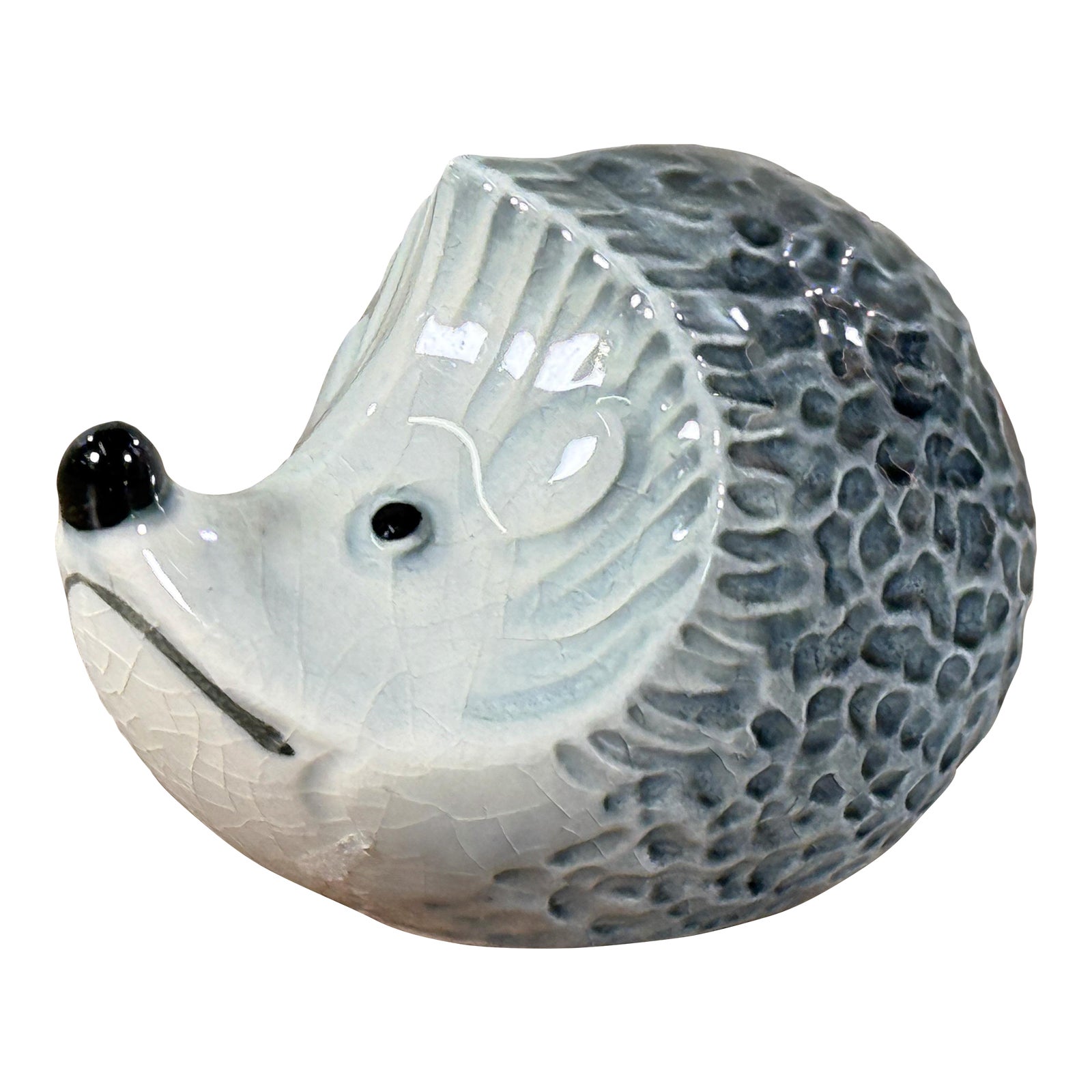 Vintage Glazed Hedgehog Miniature Figurine