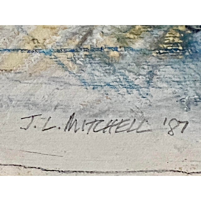1980s Powerful Abstract J. L. Mitchell Gouache / Pastel Large Custom Frame New York Reframe? For Sale - Image 4 of 16