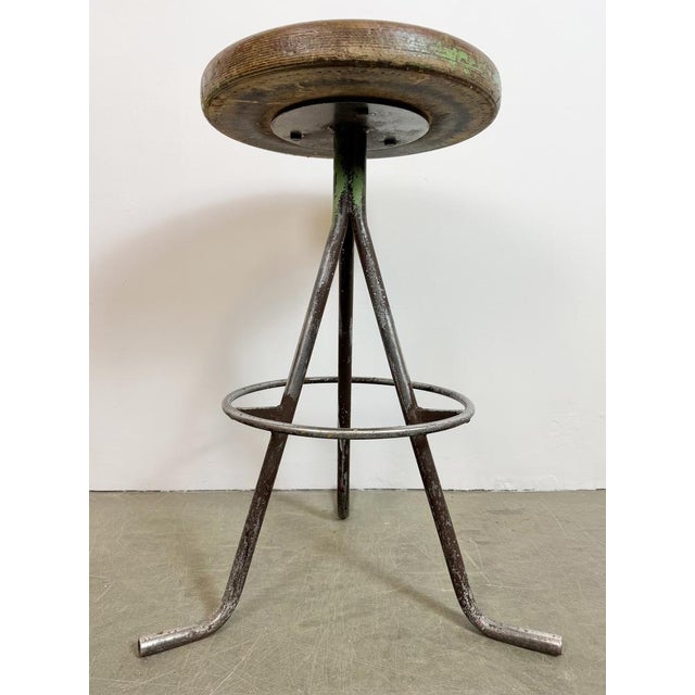 Industrial Grey Workshop Stool, 1960s For Sale - Image 15 of 18