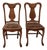 Antique Quarter Sawn Oak Side Chairs With Hand Carved Motif on Each Side and Nailhead Stud Surround Tapestry Seat and Claw Feet For Sale