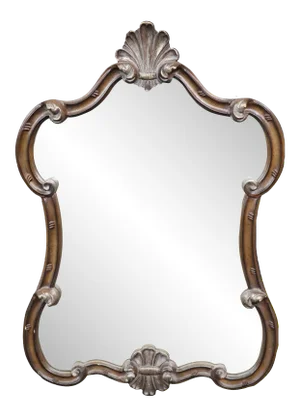 Shell Carved Walnut Mirror