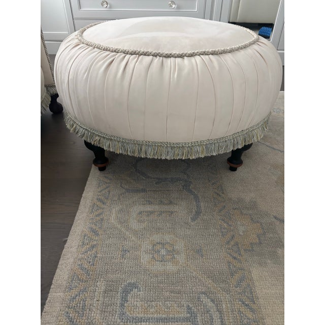Custom Upholstered Lounge Chair & Ottoman For Sale In Chicago - Image 6 of 12