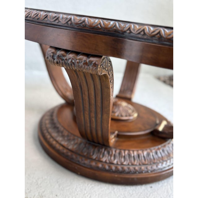 Drexel Heritage Talavera Oval Cocktail/Coffee Table – Glass Top For Sale - Image 9 of 15