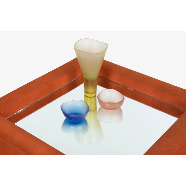 Large 1970's Leather End Tables With Mirrored Tops - a Pair For Sale In Chicago - Image 6 of 9