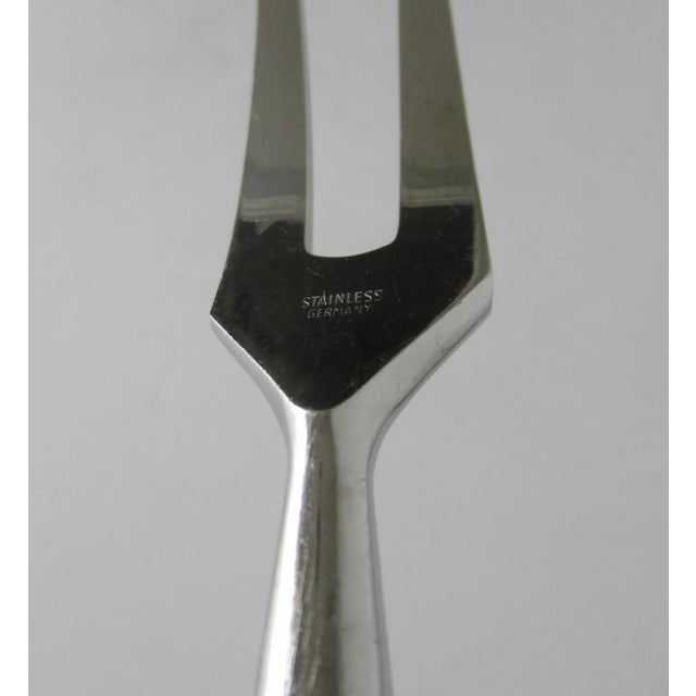 Vintage Solingen Germany Stag Handled Cutlery Serving Knife & Fork - 2 Pcs. For Sale - Image 12 of 13