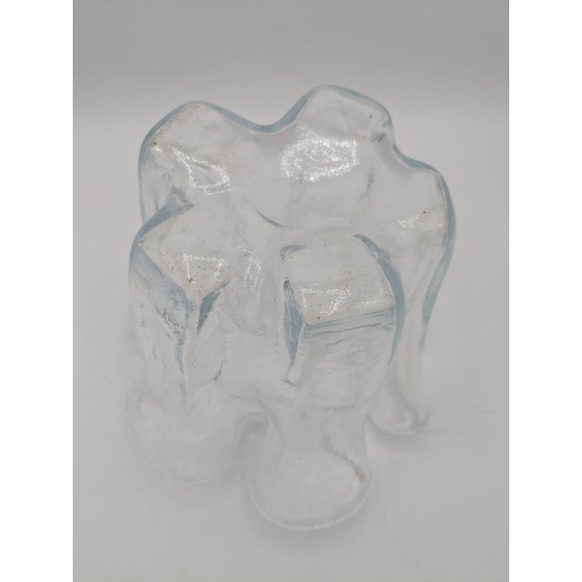 Transparent Mid 20th Century Muurla Finland Eva Clear Handkerchief Glass Vase For Sale - Image 8 of 10