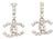Chanel Silver Bar Rocky CC Dangle Piercing Earrings, Pair For Sale