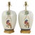 Vintage Hand-Painted Chinoiserie Ceramic Parrot and Cherry Table Lamps - a Pair For Sale