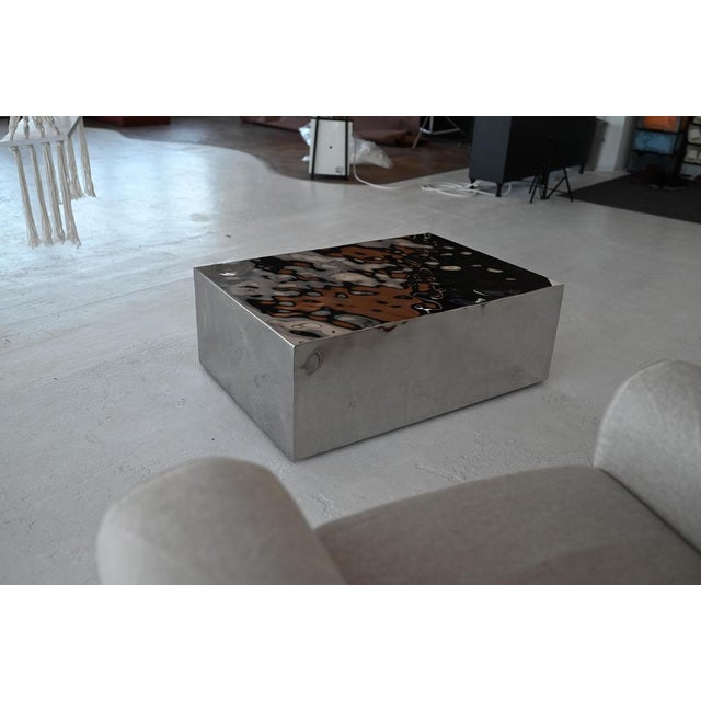 Metal Small Mirage Sculptural Table in Stainless Steel by Veliento For Sale - Image 7 of 11