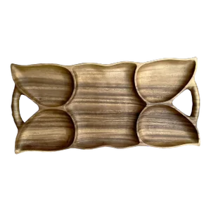 Large 1960s Vintage Mid-Century Modern Acacia Wood Serving Tray