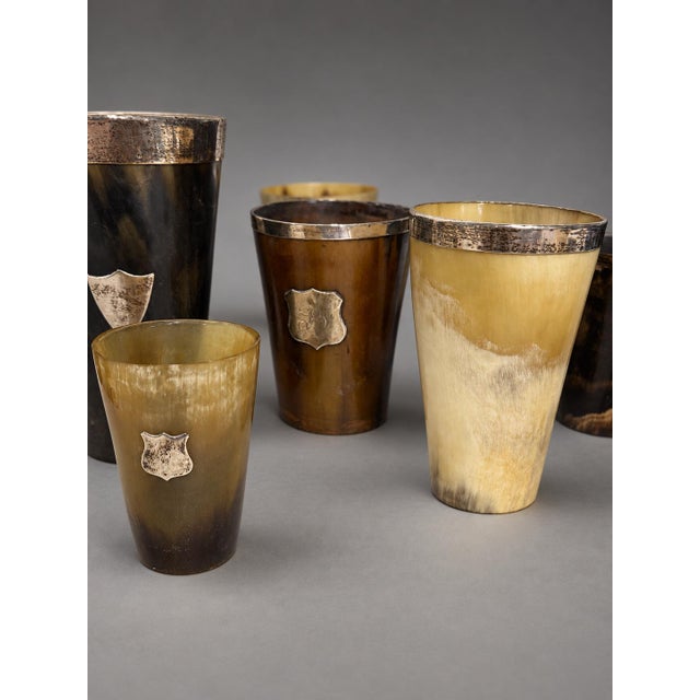 Collection of 24 Antique British Horn Beakers, Including Silver-Mounted For Sale - Image 10 of 10