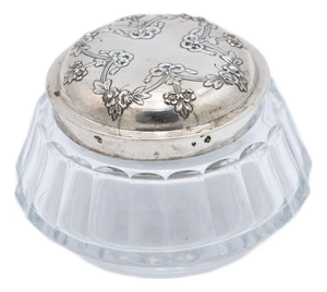 Lipadiated Glass Candy Box with Silver Lid