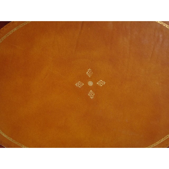 English Wooden and Leather Side Table, 1960s For Sale - Image 3 of 18