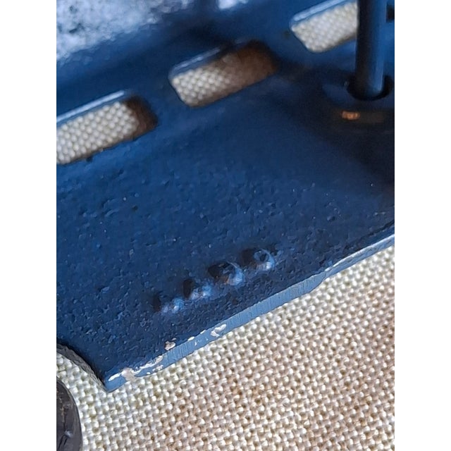 Vintage Arcade Cast Iron Greyhound Bus 9" Toy 1930s Blue 438b All Original For Sale - Image 13 of 18