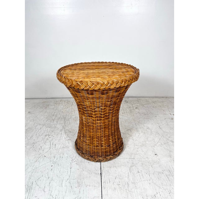 Vintage Braided Wicker Dining Set- Table and 4 Chairs For Sale - Image 11 of 12