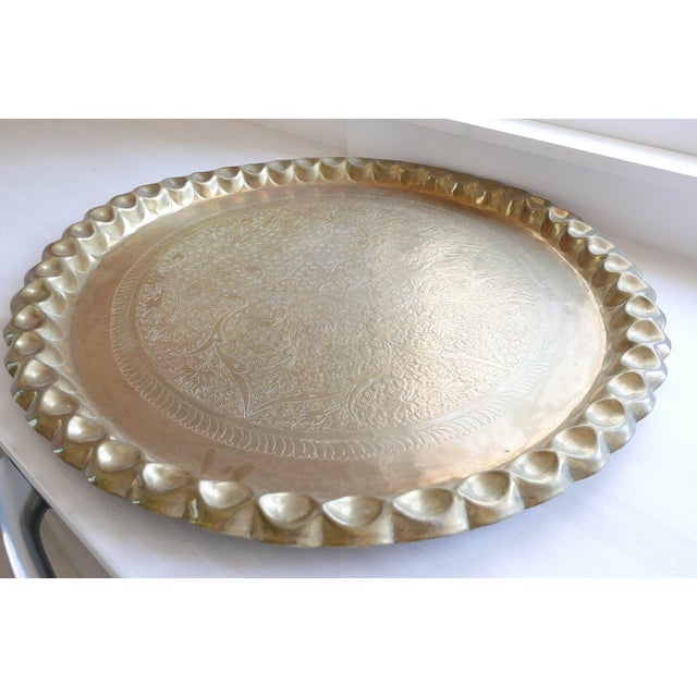 Antique Round Brass Tray Chairish
