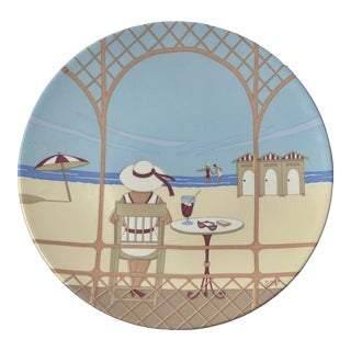 Vintage Poole Pottery Transfer Plate, “Art Deco Summer” For Sale