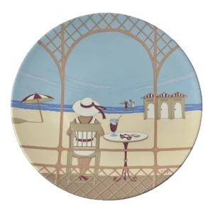 Vintage Poole Pottery Transfer Plate, “Art Deco Summer”