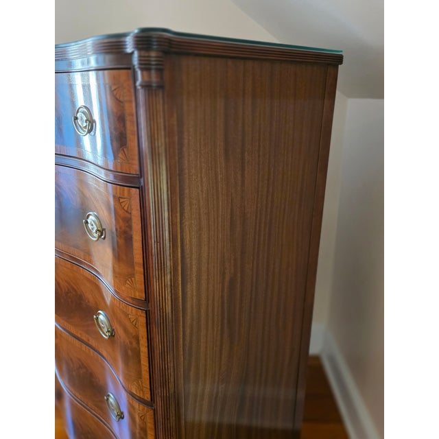 Early 20th C. Georgian Flame Mahogany Chest of Drawers For Sale - Image 10 of 15