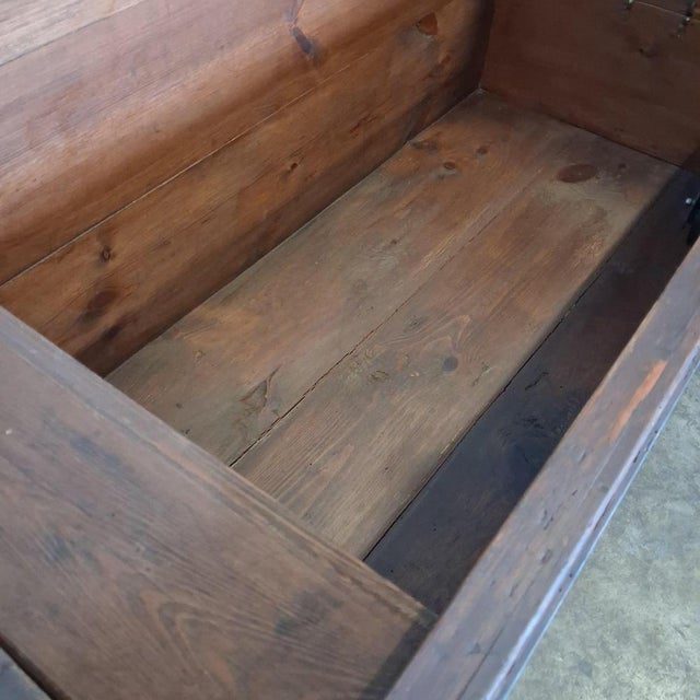 Antique Hand-Painted Folk Art Chest in Blue and Red, 1841 For Sale - Image 17 of 18