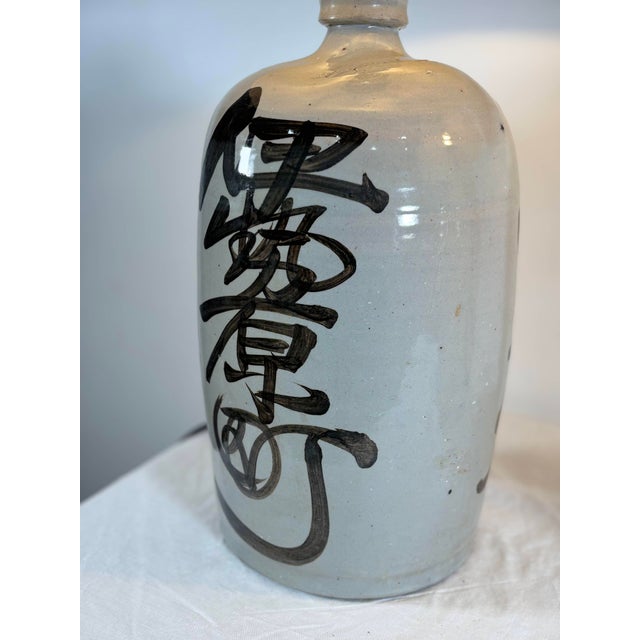 Ceramic Japanese Sake Jar Lamps in Glazed Stoneware, 1920s, Set of 2 For Sale - Image 7 of 15