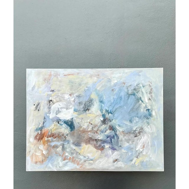 Vintage Abstract Oil Painting on Canvas For Sale - Image 4 of 10