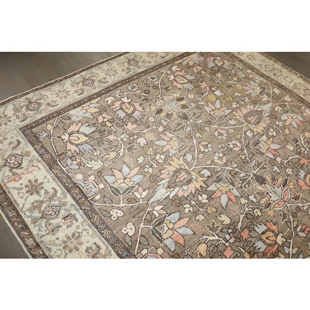 Antique Zabihi Collection Brown Persian Heriz Carpet - 8'8" x 11'1" For Sale In New York - Image 6 of 10
