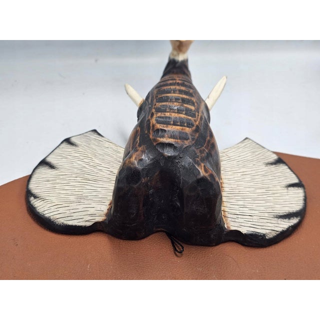 Vintage African Wooden Mask with Elephant Head, 1980s For Sale - Image 3 of 5