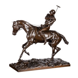 Joseph Cuvelier, Polo Player, 1870, Bronze For Sale