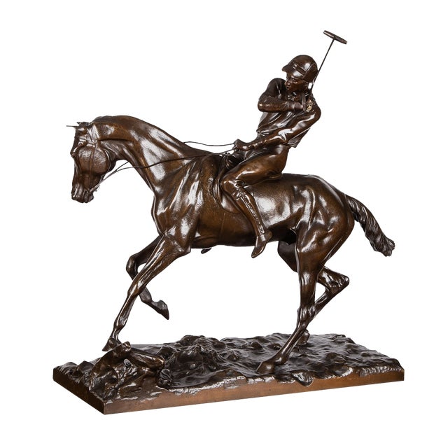 Joseph Cuvelier, Polo Player, 1870, Bronze For Sale
