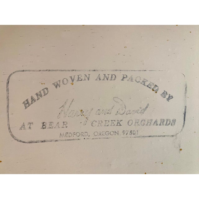 Late 20th Century Hand Woven Vintage Uniquely Shaped Basket With Wood Bottom For Sale - Image 5 of 14