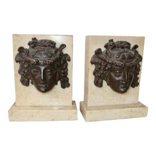 Roman Bronze British Museum Head of Bacchus Circa 1970s' - A Pair of 2 For Sale