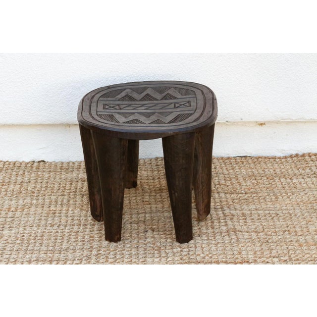 Authentic African Tribal Stool For Sale - Image 4 of 7