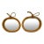 French Rattan & Wicker Apple Form Mirrors -A Pair For Sale